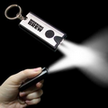 2 1/2"x1" Silver/Black Rectangle Flash Light Keychain
